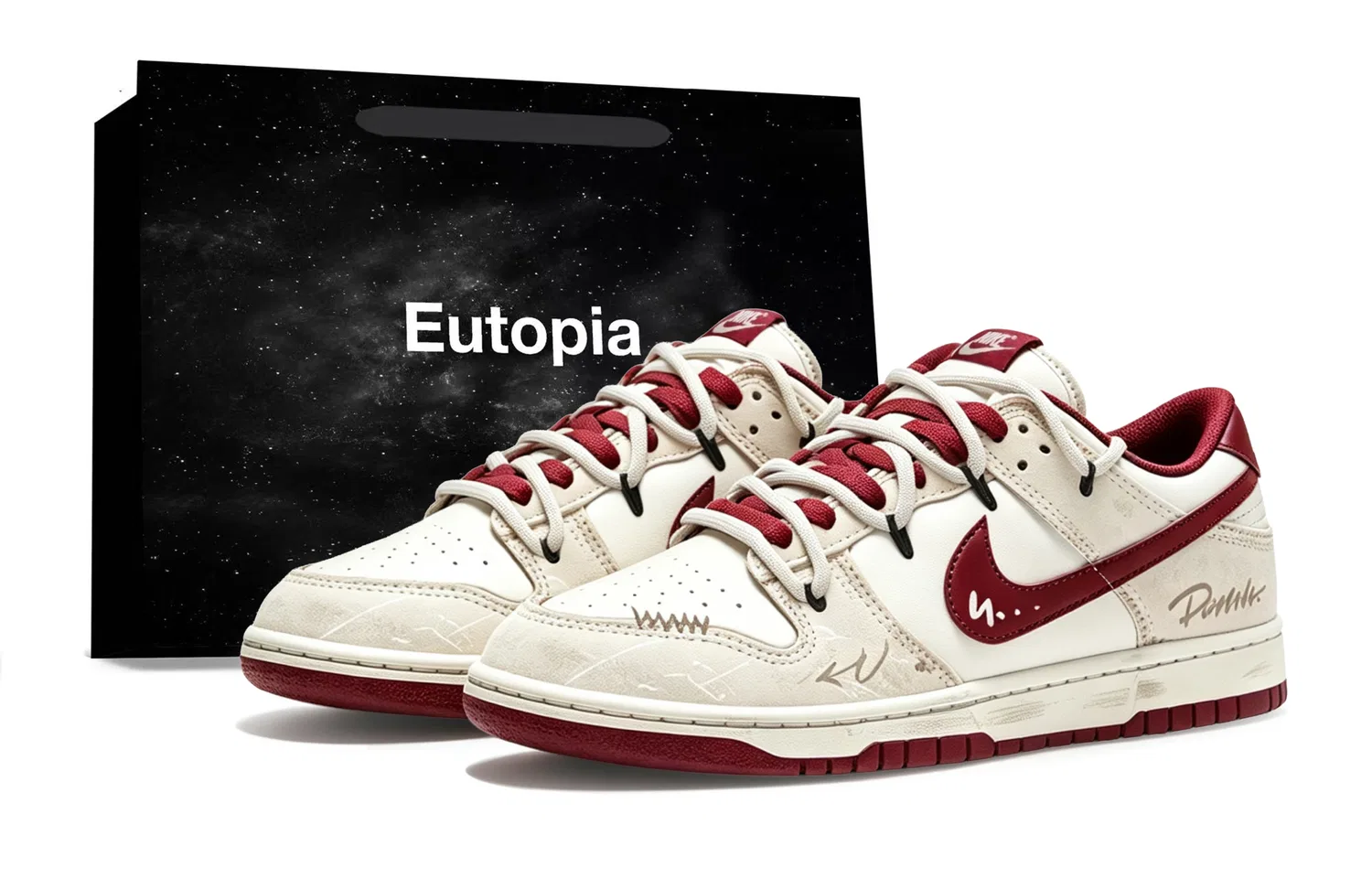 Кроссовки Nike Dunk Low Beige Red