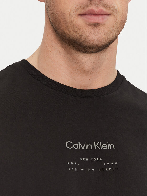 Футболка обычного кроя Editorial Logo K10K114172 Calvin Klein, черный — фото 4