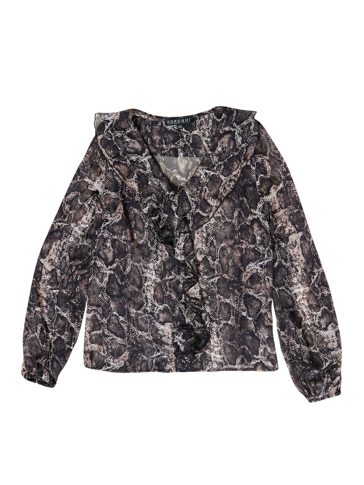 

Женская блузка с длинными рукавами и принтом в ЧЕРНОМ цвете KOROSHI