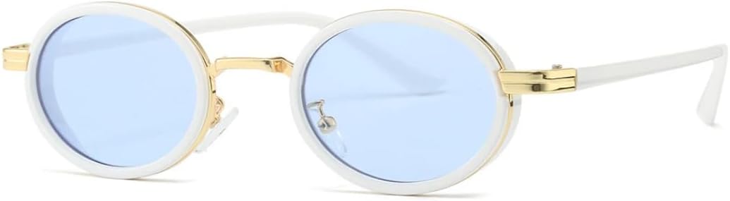 

Солнцезащитные очки с защитой от УФ-излучения UV400 | Маленькая овальная оправа в стиле панк | Линзы конфетных цветов для занятий спортом на открытом воздухе и путешествий DSVIGF, White Gold Blue