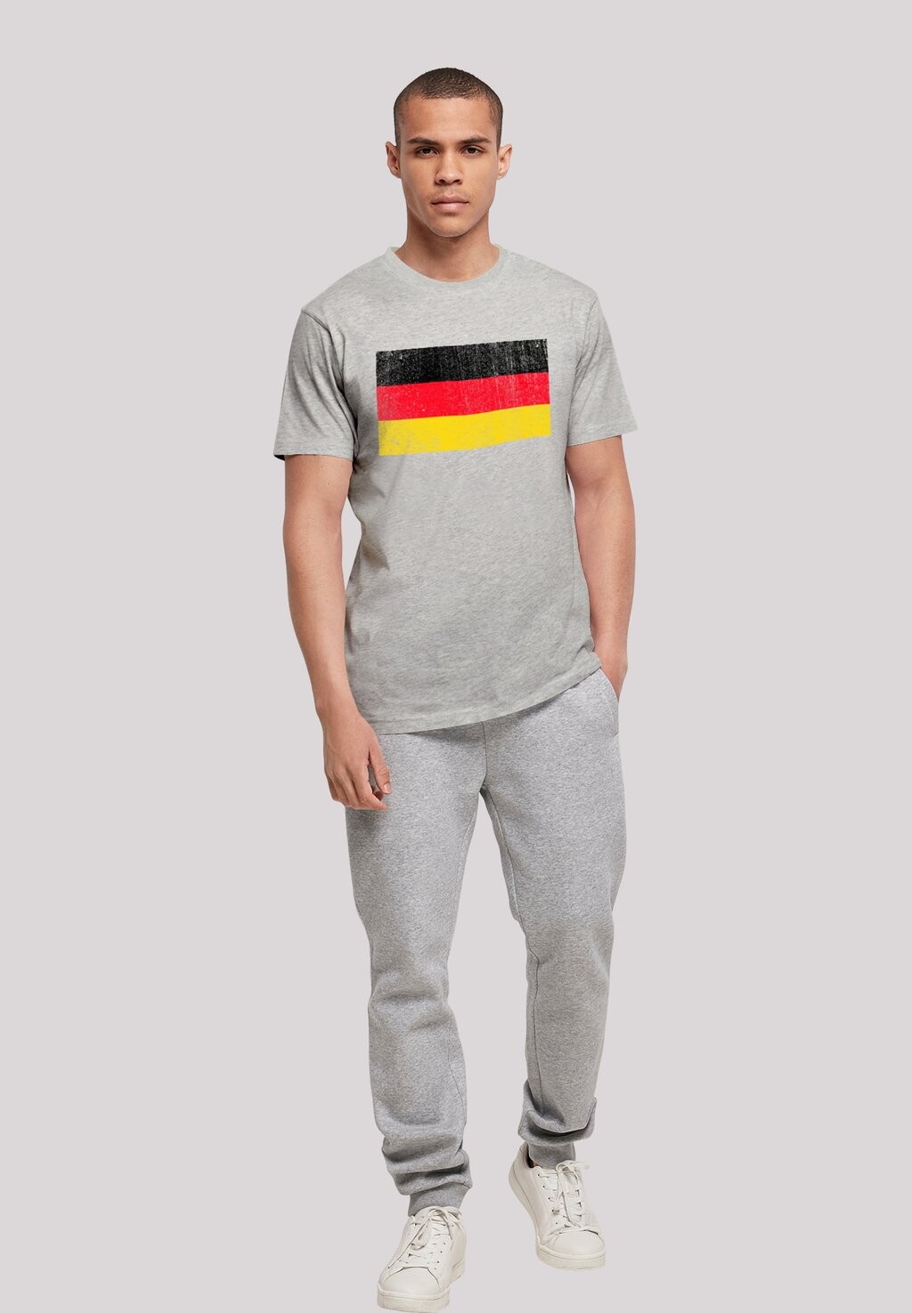 

Футболка с принтом DEUTSCHLAND FLAGGE GERMANY DISTRESSED F4NT4STIC, серый