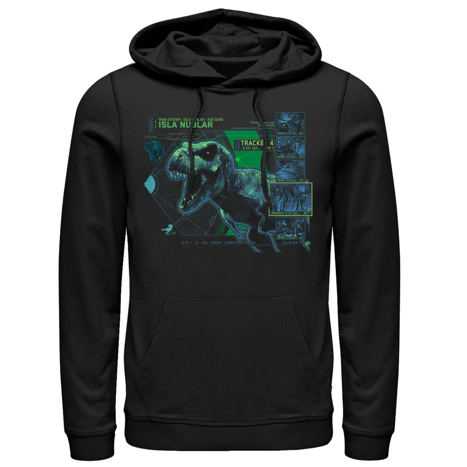 

Мужская толстовка с капюшоном T Rex Isla Nublar Tacker Jurassic World, черный