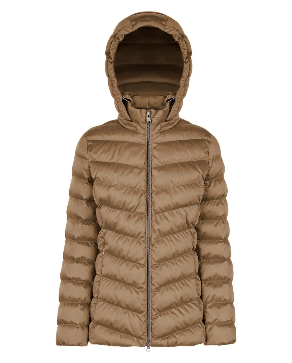 

Женская короткая куртка с съемным капюшоном Geox, коричневый