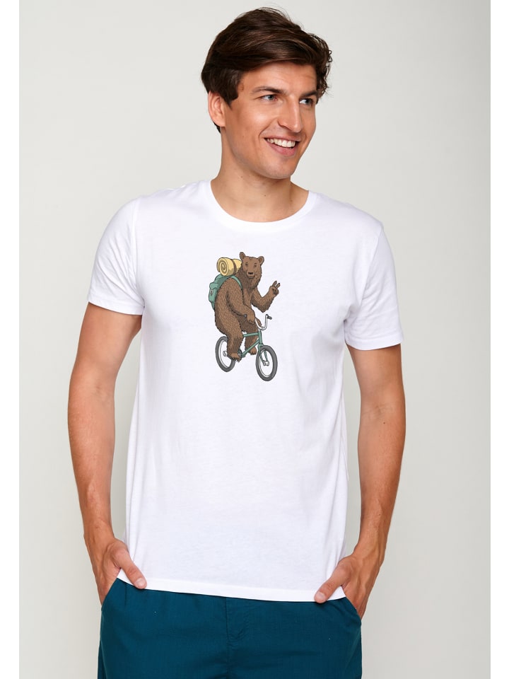 

Футболка Animal Bear Bike белого цвета GreenBomb, Белый, Футболка Animal Bear Bike белого цвета GreenBomb