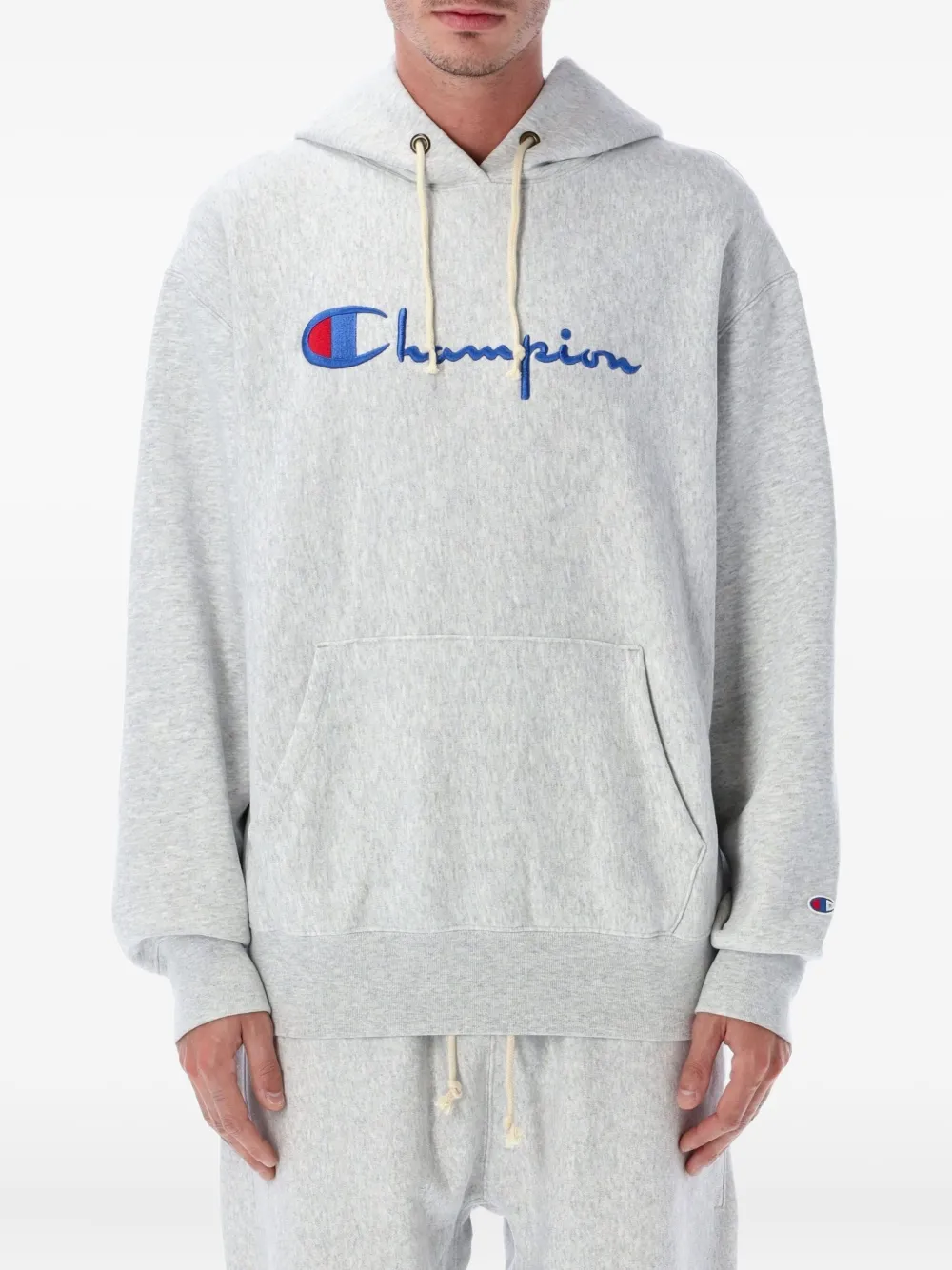 

Худи с вышитым логотипом Champion, серый