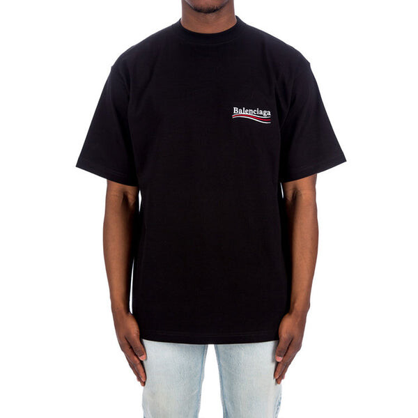 Футболка political campaign t-shirt large fit 'black' Balenciaga, черный — фото 4