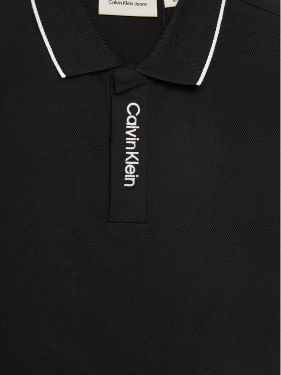 Рубашка поло стандартный крой Embro Logo IB0IB02542 D Calvin Klein Jeans, черный — фото 3