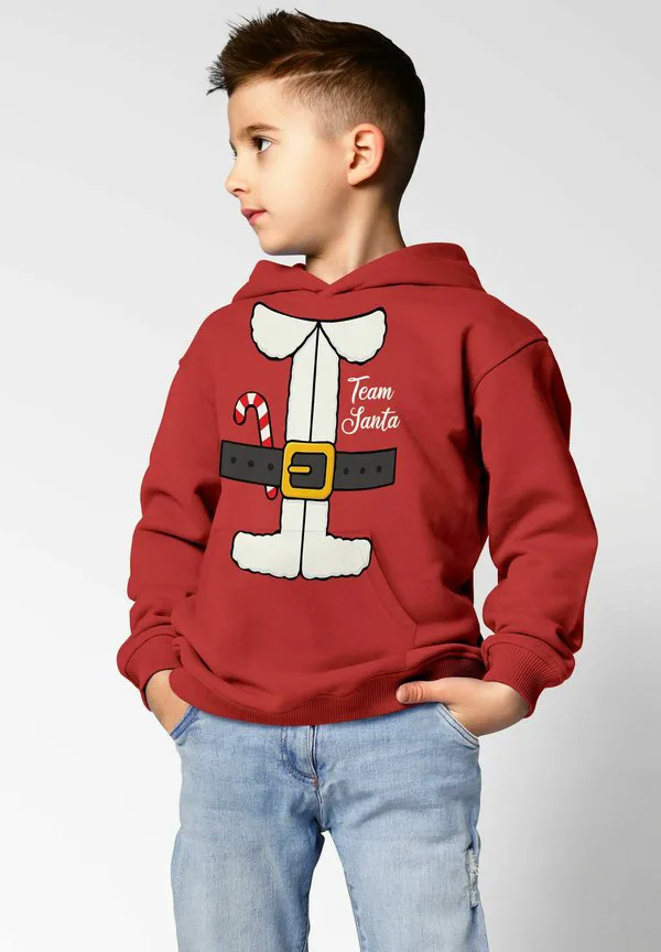 Толстовка kinder weihnachts team санта-клаус weihnachtsmann Moonworks, Rot
