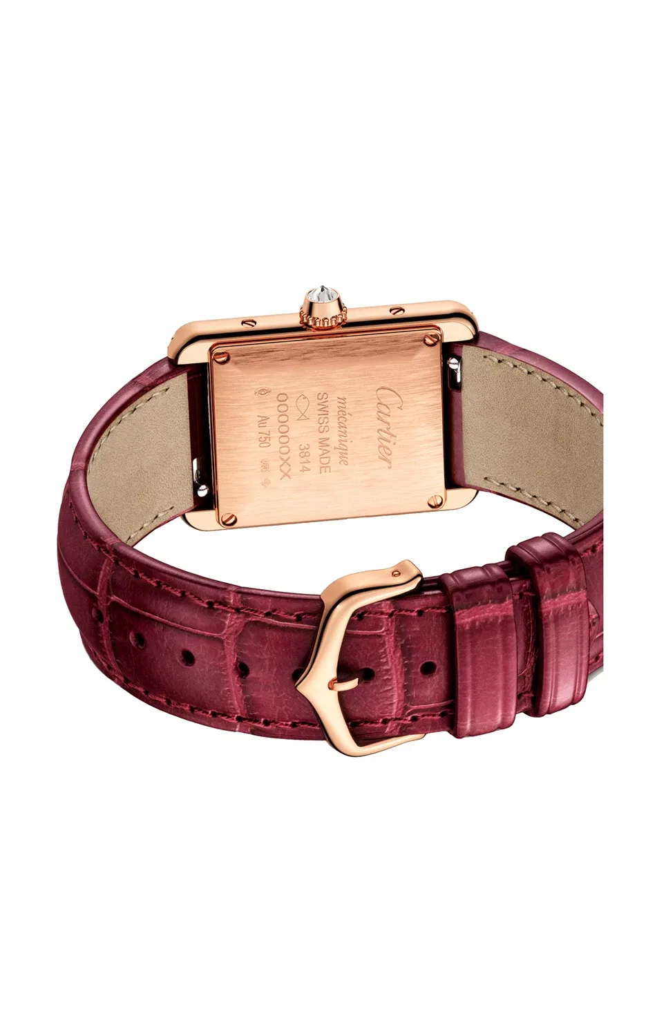 TANK LOUIS CARTIER, МАЛЕНЬКАЯ МОДЕЛЬ, РОЗОВОЕ ЗОЛОТО, БРИЛЛИАНТЫ, МЕХАНИЧЕСКИЙ ЗАВОД - WJTA0037, золотой — фото 4