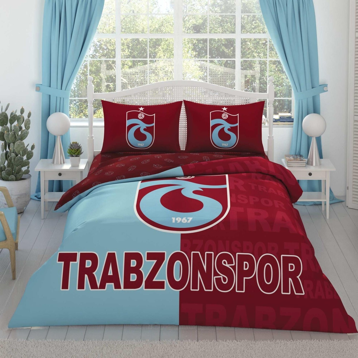 

Двойной хлопковый Комплект постельного белья Tac Trabzon с логотипом