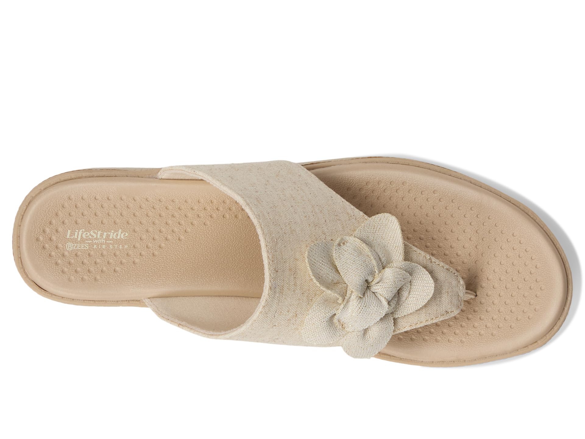 Сандалии LifeStride Bloom Thongs, цвет Natural Stretch Linen Fabric — фото 2