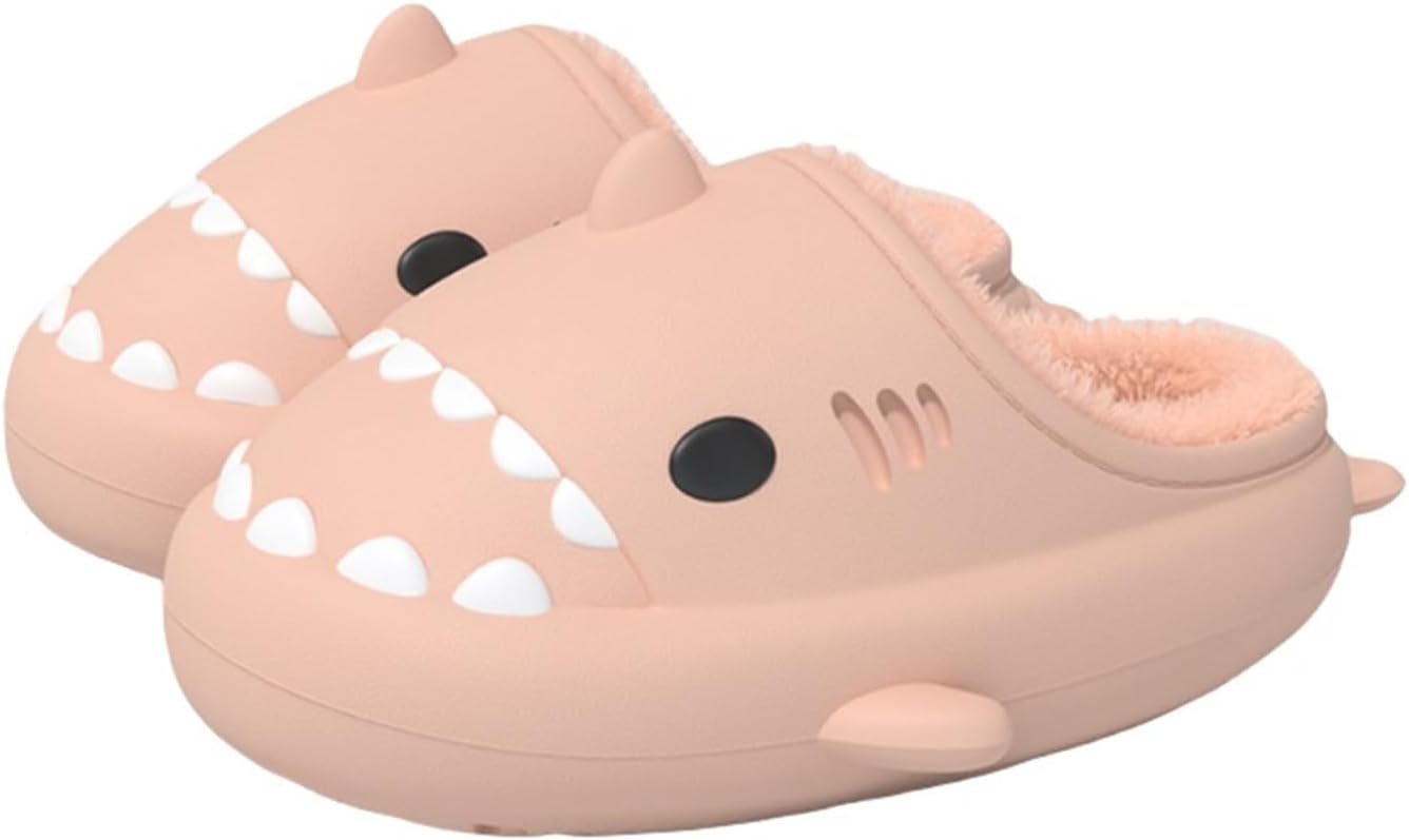 

Зимние шлепанцы Shark Slides, шлепанцы Shark Slides для взрослых и детей, теплые, уютные, плюшевые, водонепроницаемые, нескользящие, для мужчин и женщин Generic, розовый