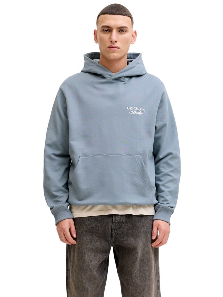 

Jack & Jones Толстовка JORNORREBRO TYPO BACK SWEAT HOOD синего цвета
