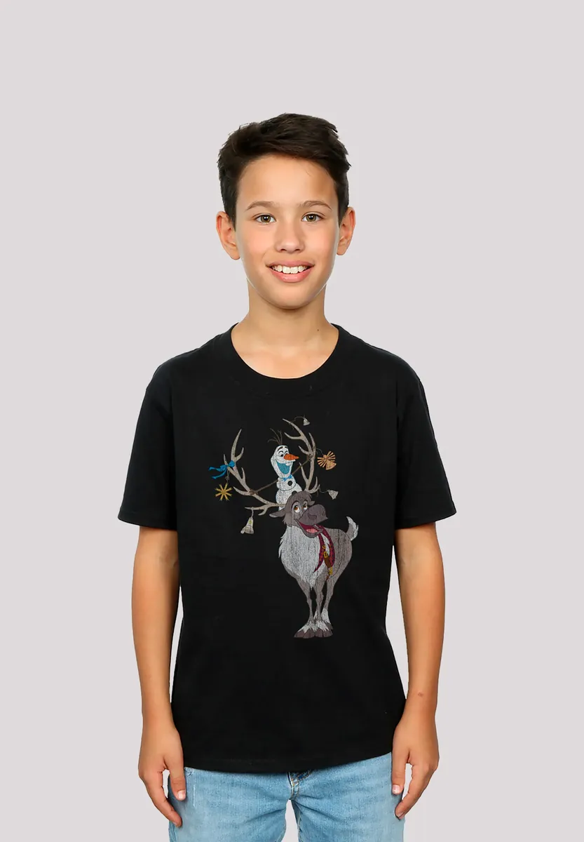 

F4NT4STIC Футболка "Disney Frozen Sven and Olaf Christmas", принт, черный