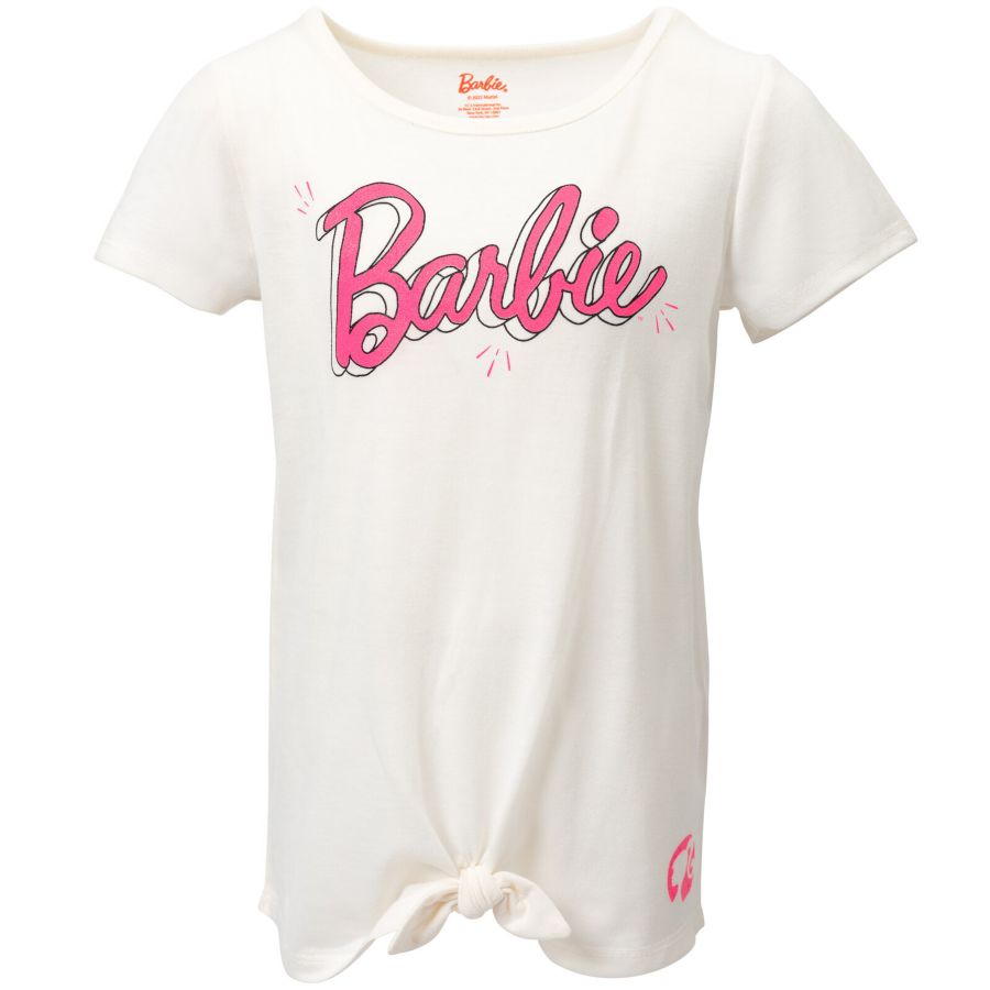 Комплект одежды для девочек: футболка и шорты Barbie, Pink / white — фото 3