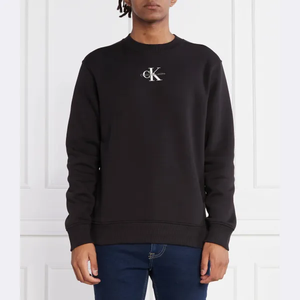 

Толстовка с монологом стандартного кроя с круглым вырезом Calvin Klein, черный
