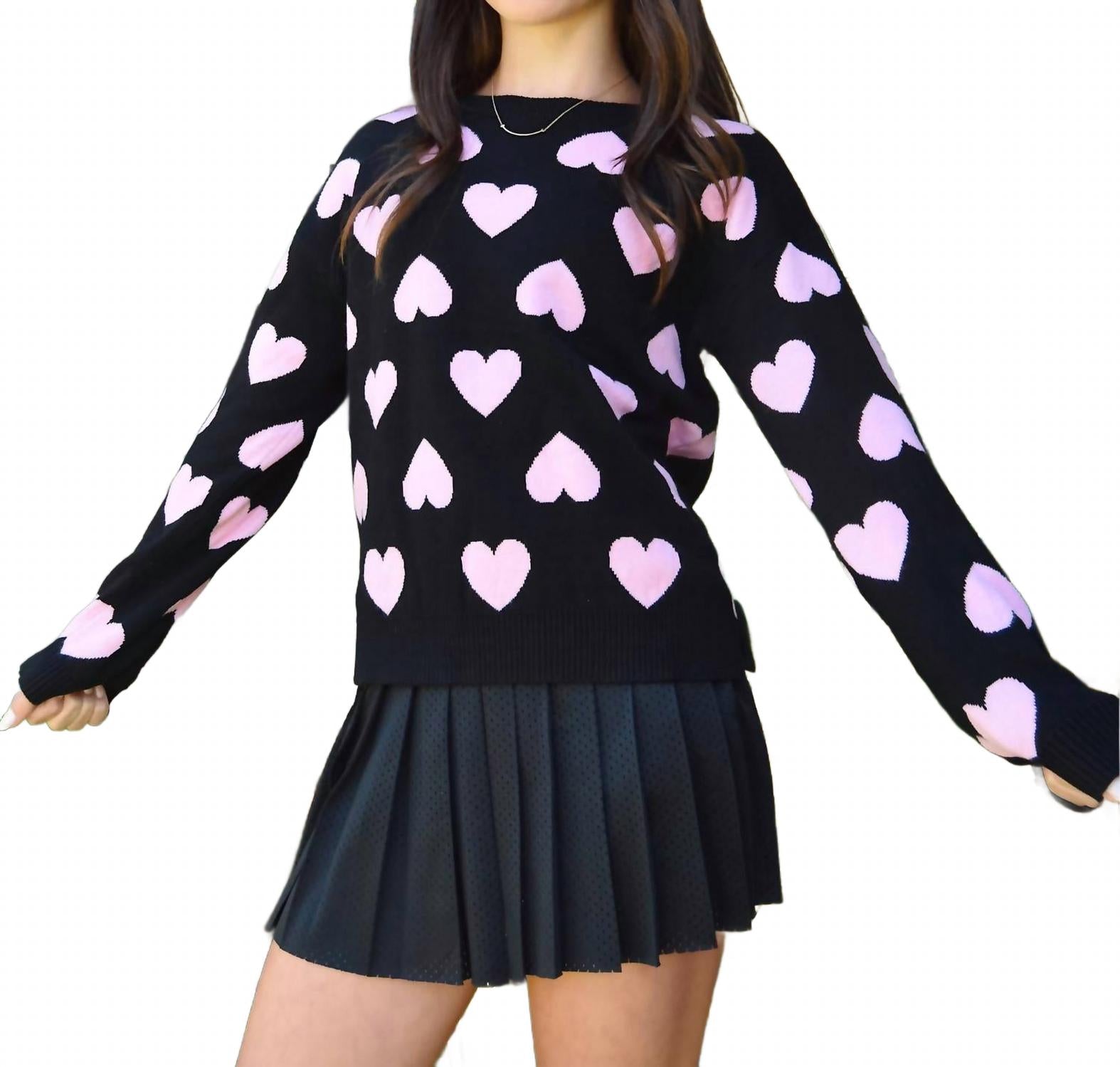 

Джемпер Callie Hearts для девочек в черном цвете Beach Riot