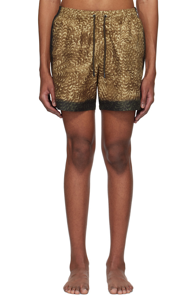 

Печатные плавки для плавания Dries Van Noten, цвет ocra