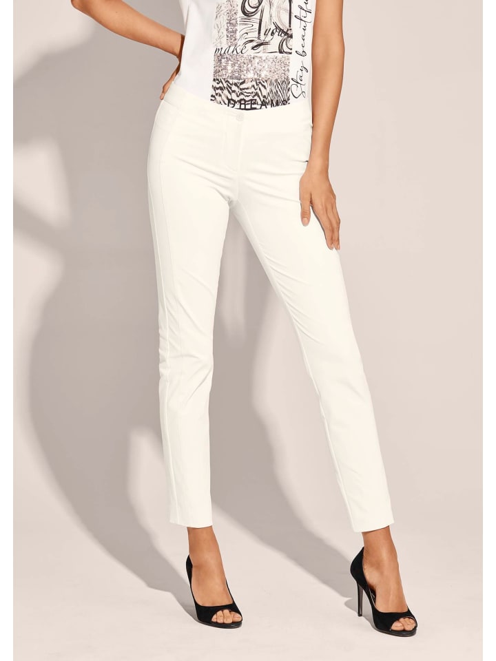 

MADELEINE Узкие эластичные брюки в клетку цвета слоновой кости