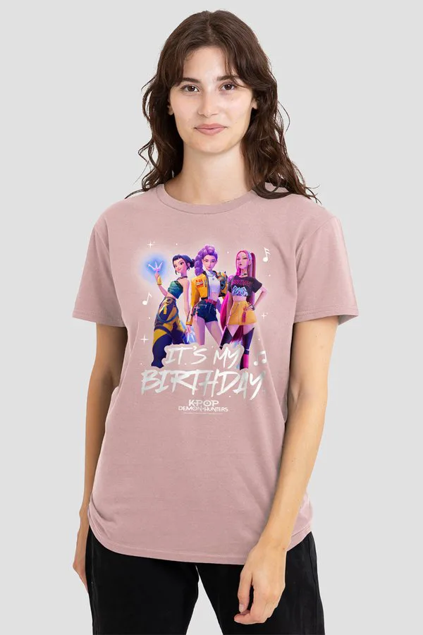 

Футболка с принтом k-pop группы demon hunters huntrix "it's my birthday" Netflix, Pink, Розовый, Футболка с принтом k-pop группы demon hunters huntrix "it's my birthday" Netflix, Pink