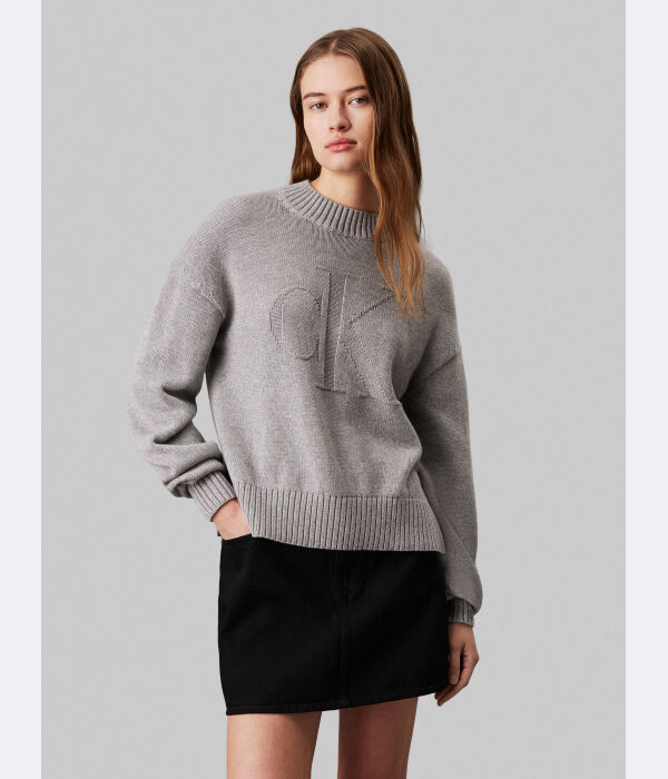 

Свитер с интарсией Calvin Klein Jeans, серый