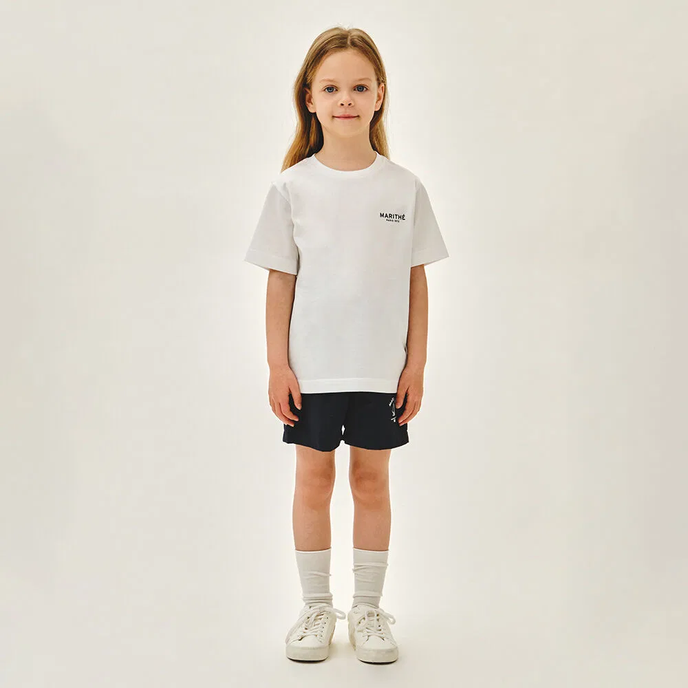 Детский комплект Marithé Kids: футболка и тканые брюки, белый