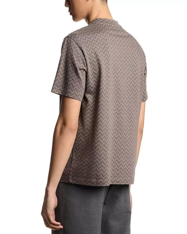 Футболка Icon с двухцветным шевронным узором Emporio Armani, Grey/Brown — фото 3