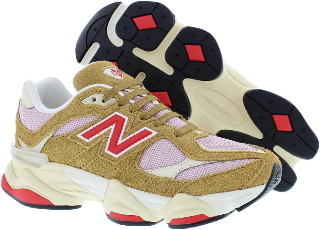 Детские кроссовки New Balance 9060, бежевый/розовый — фото 4