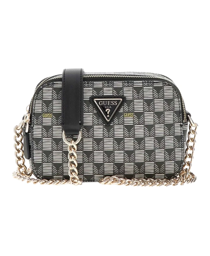 

Элегантная сумка через плечо, черно-серая. Guess, мультиколор