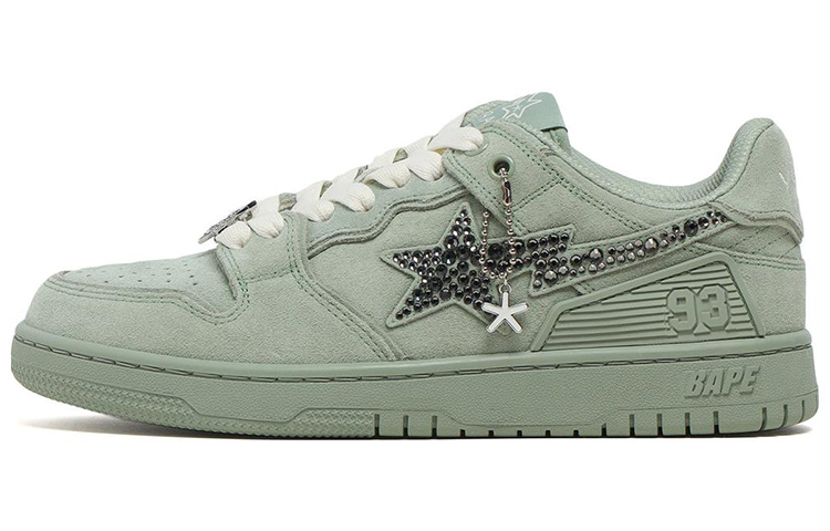 Кроссовки A BATHING APE SK8 Skateboarding Shoes Women's Low-top Green, зеленый