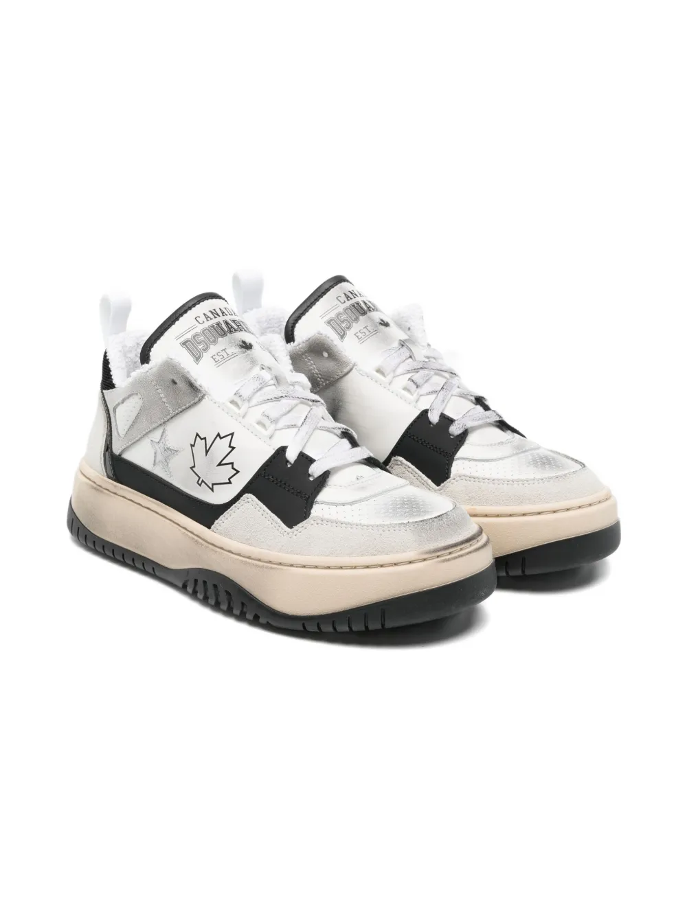 

Кроссовки с эффектом состаренности DSQUARED2 KIDS, белый