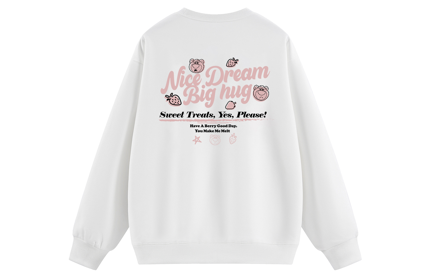 

Свитшоты Unisex Crew Neck Moderate Heavyweight Disney, белый fleece-lined