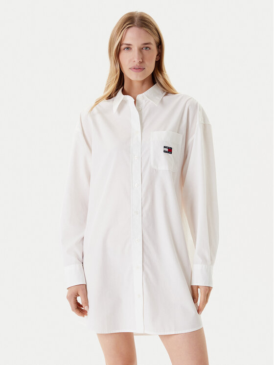 

Свободный крой платья-рубашки DW0DW21122 Tommy Jeans, белый