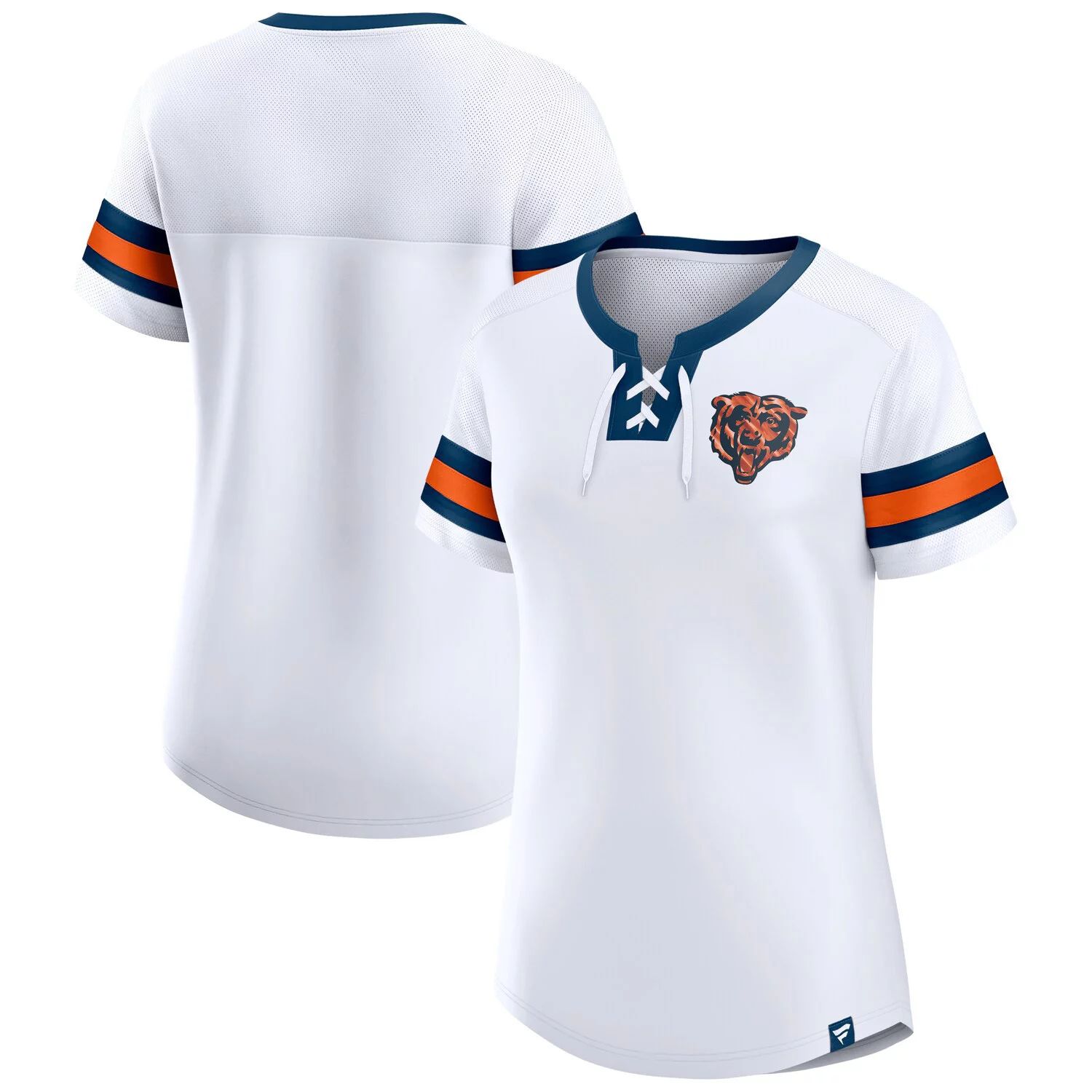 

Женская футболка Fanatics White Chicago Bears Sunday Best со шнуровкой Fanatics