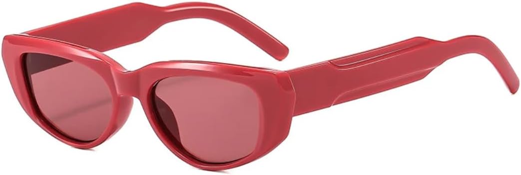 

Винтажные овальные солнцезащитные очки в стиле панк для женщин, роскошные классические мужские очки для активного отдыха, рыбалки, с защитой от УФ-излучения UV400 TVTBBVV, Red Red