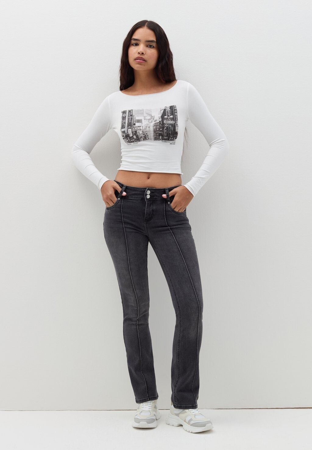 

Расклешенные джинсы WITH RAISED STITCHING B.ANGEL, темно-серый