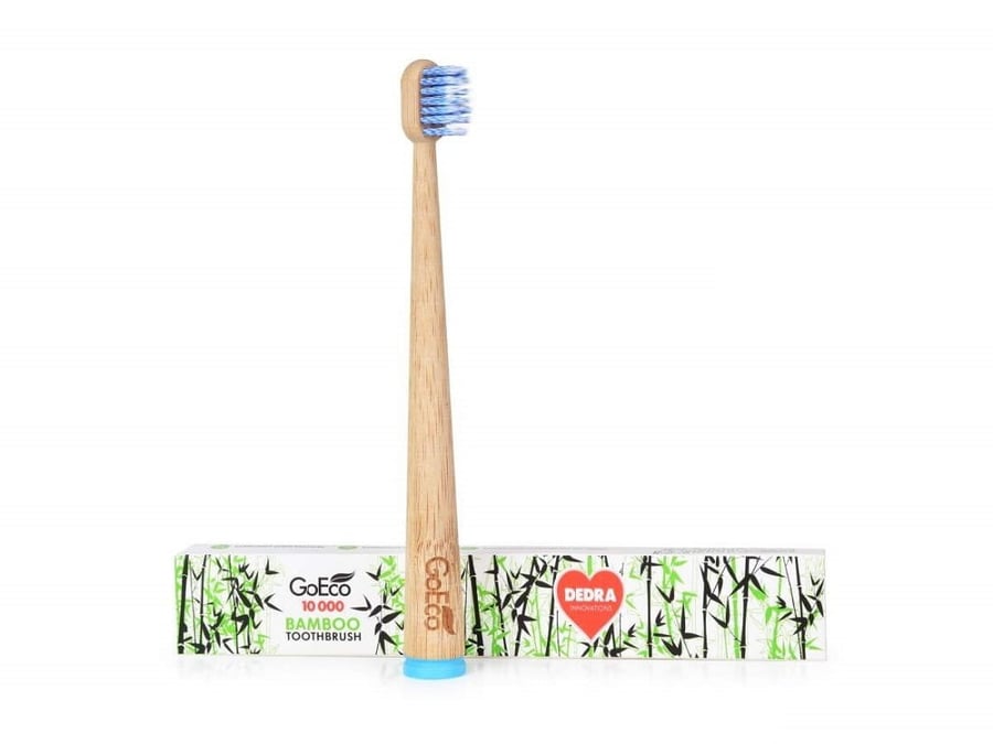 

Детская зубная щетка GoEco BAMBOO синего цвета