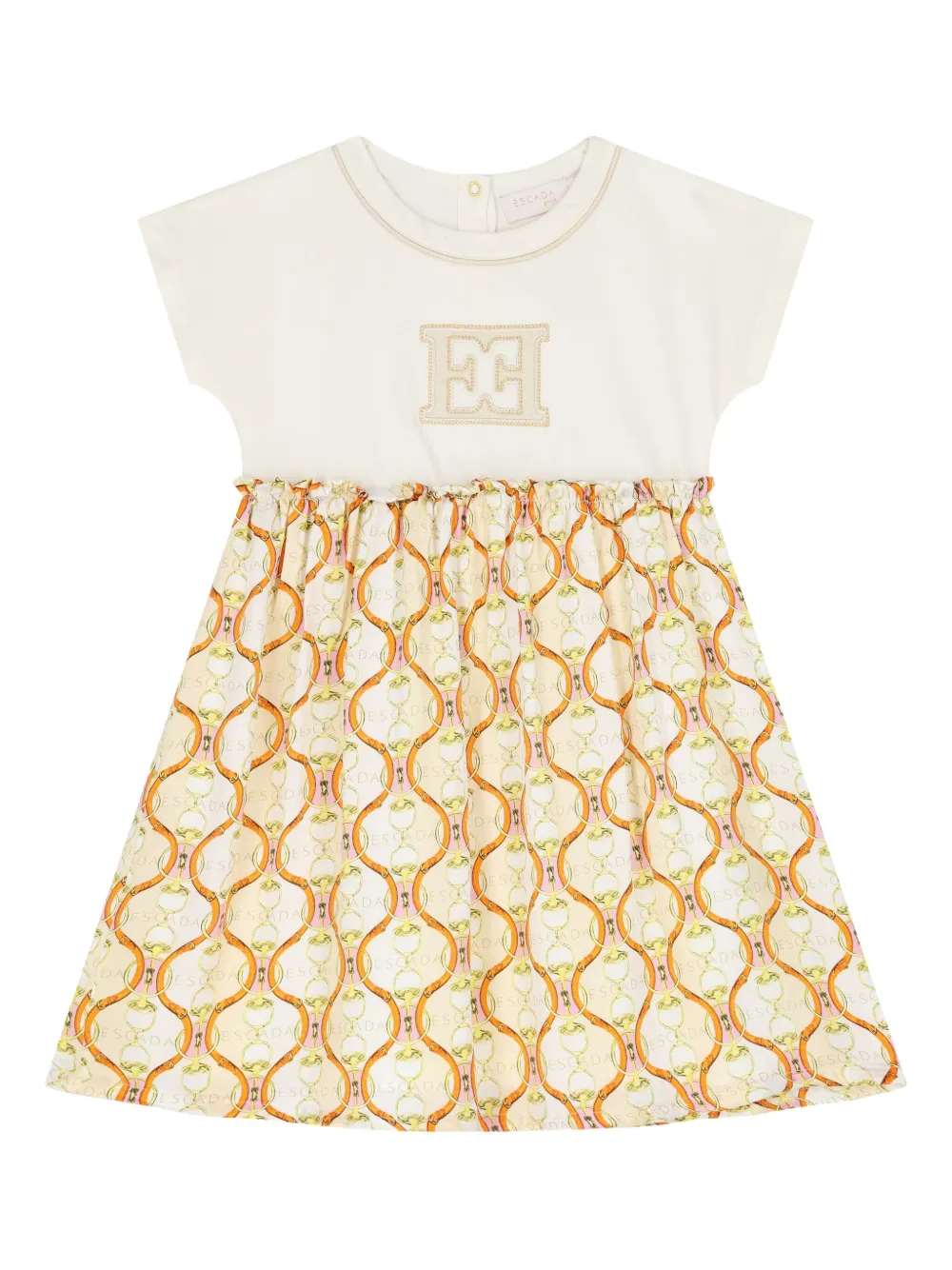 

Платье с вышитым логотипом Escada Kids, белый