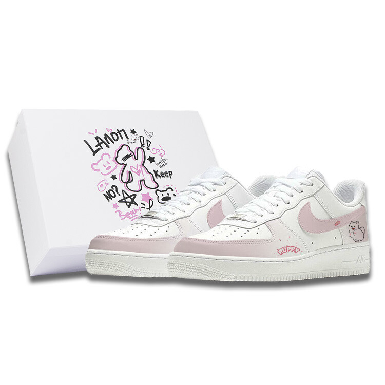 

Кроссовки Air Force 1 для скейтборда, унисекс, низкие, розовый Nike, белый