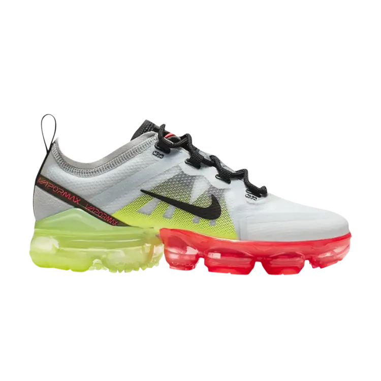 

Кроссовки Nike Air VaporMax 2019 GS 'Pure Platinum Volt Crimson', серый