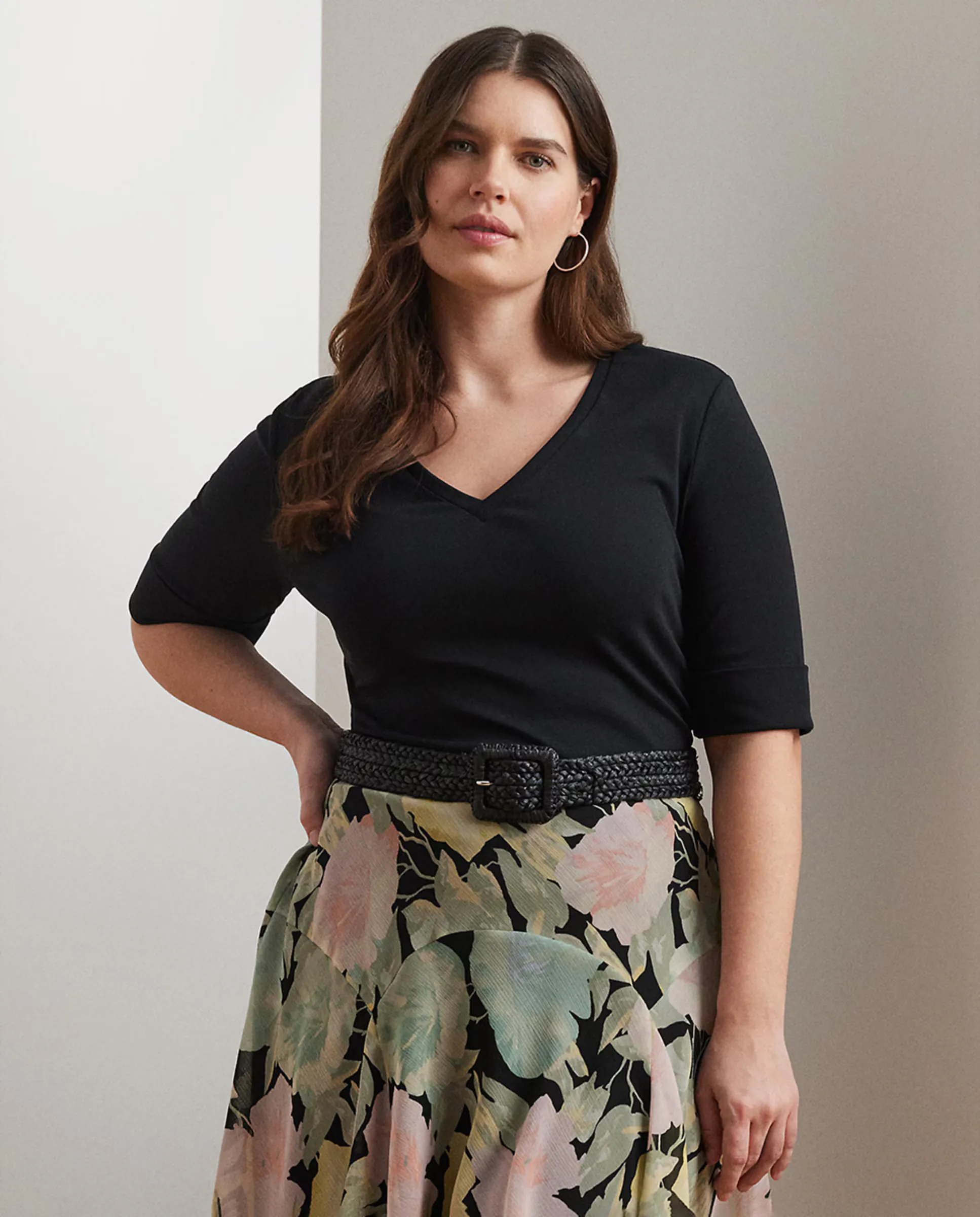 

Женская хлопковая футболка Lauren Ralph Lauren Woman, черный