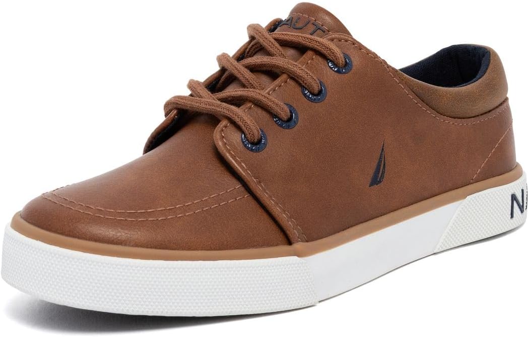 

Детские кроссовки Nautica для мальчиков на шнуровке, модные низкие туфли для подростков и детей младшего возраста, синий/коричневый/темно-коричневый