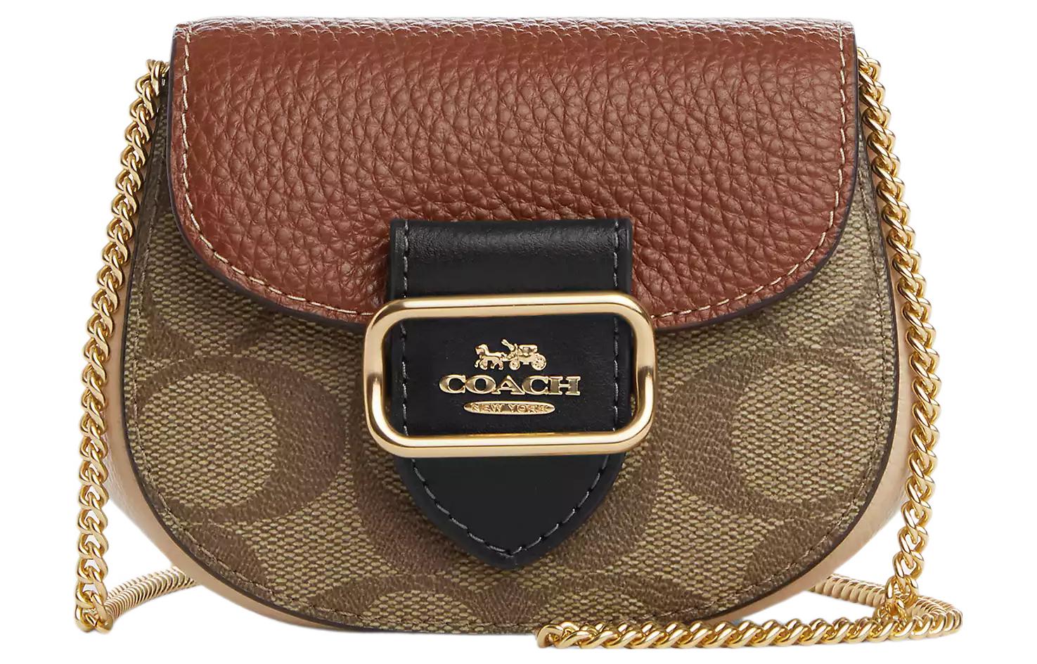 

Сумка Morgan Canvas With Leather Saddle Bag, Shoulder Bag, Crossbody Bag Trumpets Women's Brown & Khaki COACH