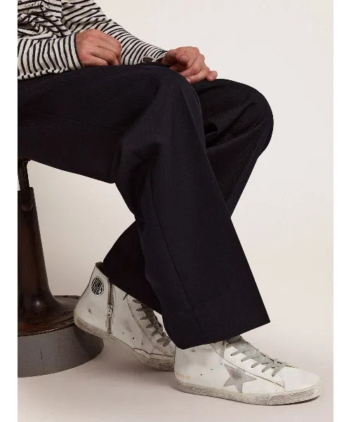 Мужские высокие кожаные кроссовки Francy GOLDEN GOOSE белые — фото 2