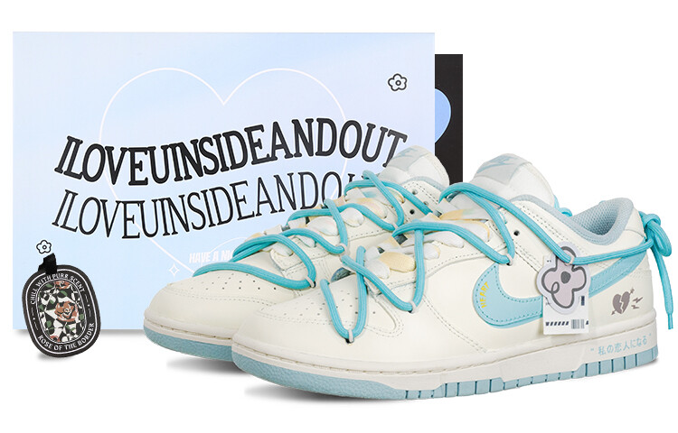 

Кроссовки Nike Dunk Skateboard Shoes Women's Low-Top White Blue