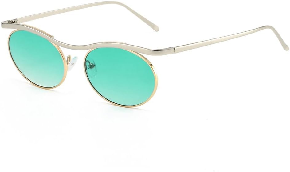 

Солнцезащитные очки UV400 с защитой от УФ-излучения - овальные, в стиле металлик-панк, с градиентным переходом цвета, подходят для женщин и мужчин, для бега и занятий спортом на открытом воздухе UYPTK, Silver Green