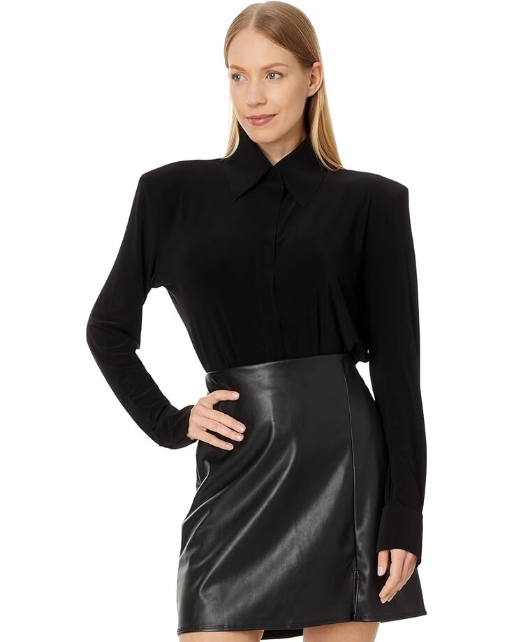 

Рубашка Norma Kamali Shirt w/Shoulder Pads, черный