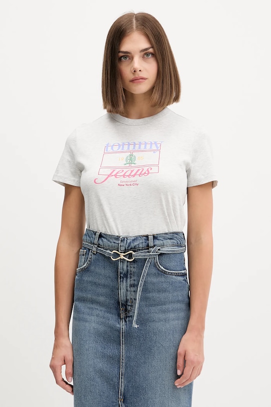 

Хлопковая футболка Tommy Jeans, серый