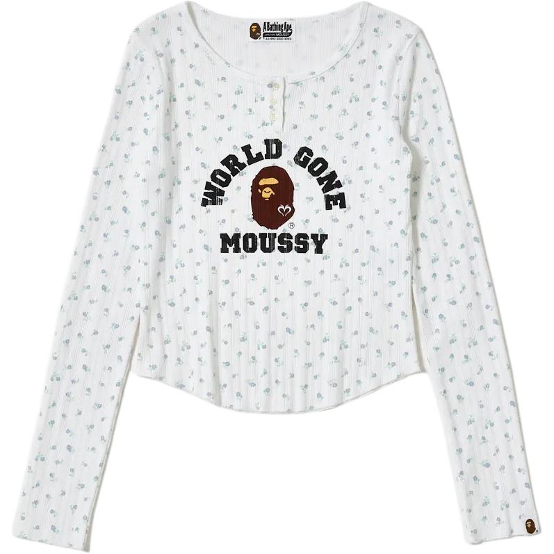 

Футболка с коротким рукавом MOUSSY Collaboration A BATHING APE, белый