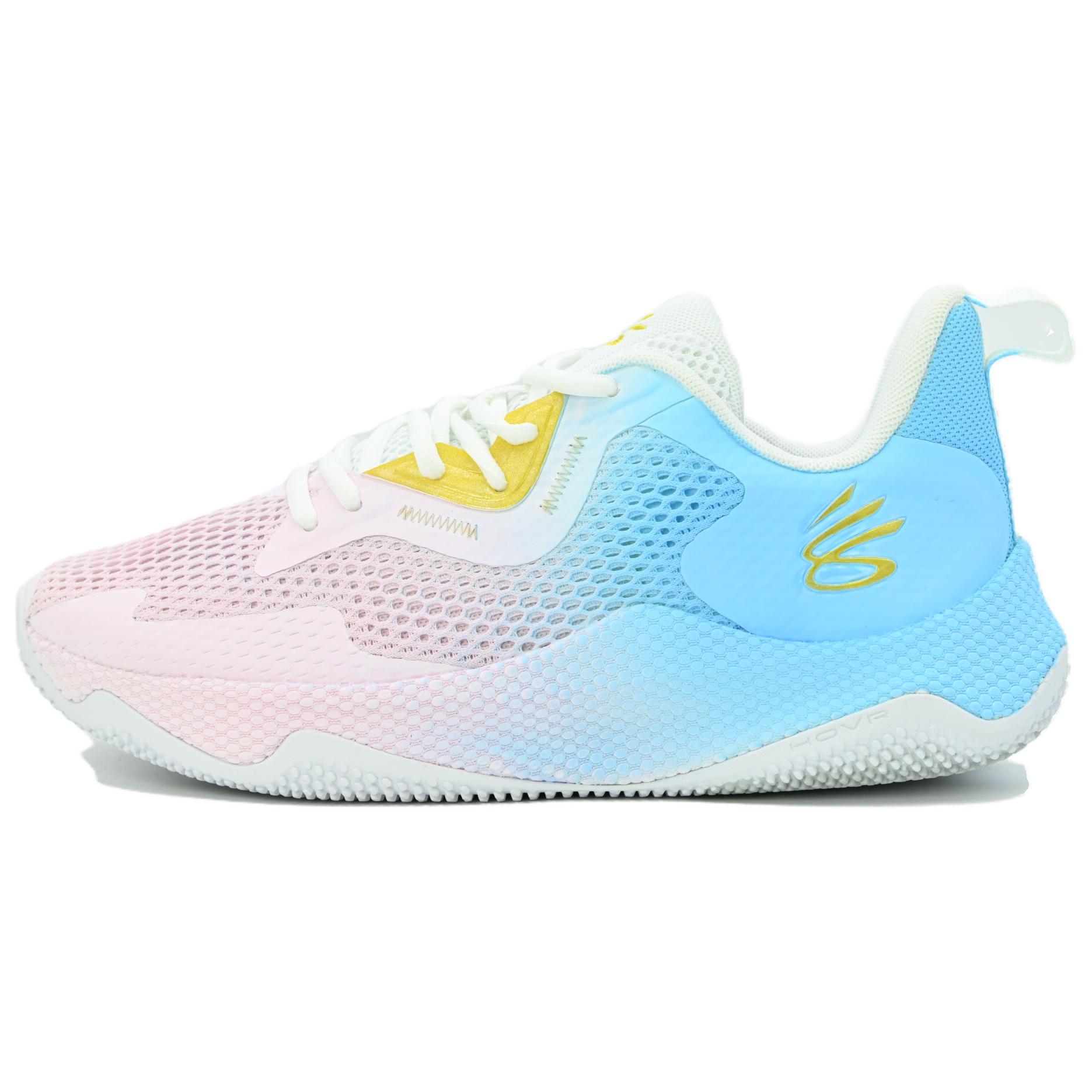 

Under Armour Кроссовки баскетбольные мужские Curry Hovr Splash 3 с амортизацией противоскользящие низкие резиновые розово-голубые, цвет Pink Blue